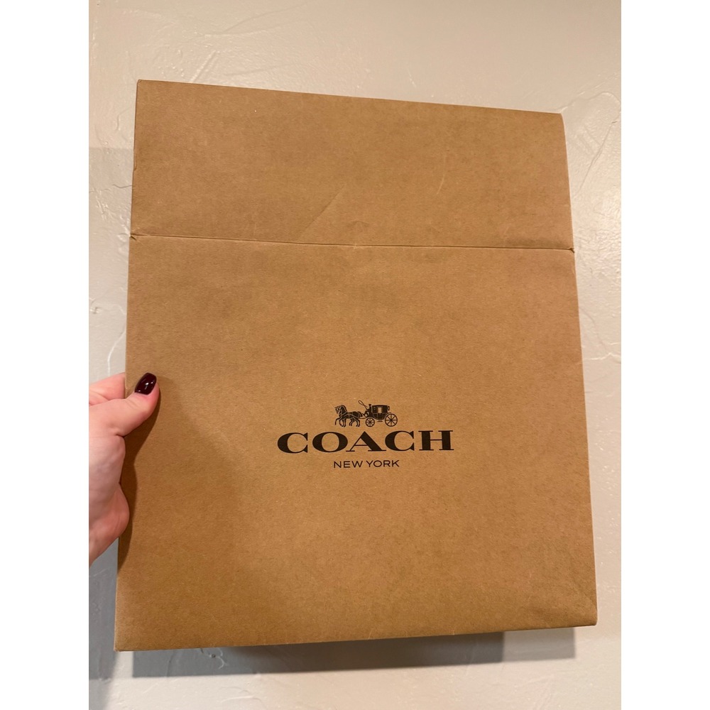 Coach Gift Box Unisex OS Brown Excellent Collapsible Kraft Paper Logo Packaging